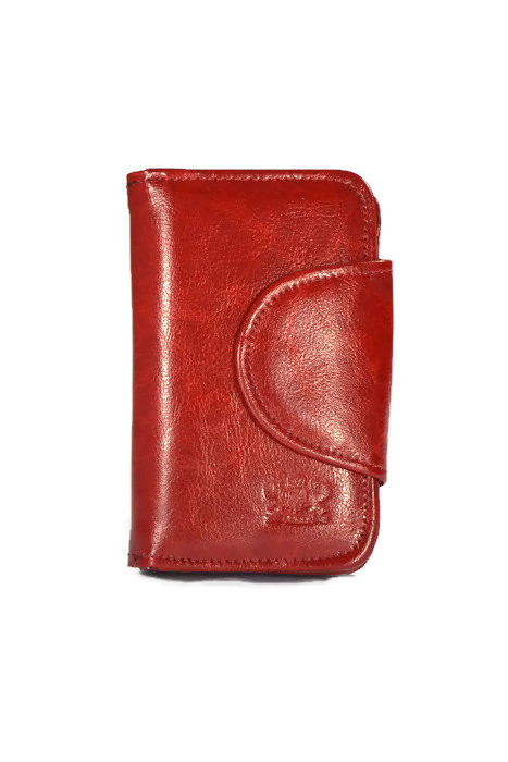 Skórzany czerwony portfel DAN-A